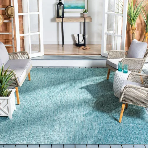 Miniatura 58 de SAFAVIEH Courtyard Collection CY8520 - Alfombra decorativa sólida para interiores y exteriores, impermeable, fácil limpieza, 2 x 3 pies 7 pulgadas