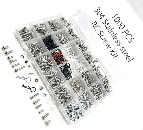 Miniatura 3 de Juego de 1000 tornillos universales RC, tornillos surtidos, sujetadores de hardware para Traxxas Axial Redcat HPI Arrma SCX10 Losi 1/8 1/10 1/12