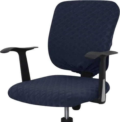 Miniatura 12 de Funda para silla de oficina, fundas universales giratorias para silla de computadora, protector elástico extraíble para silla de computadora
