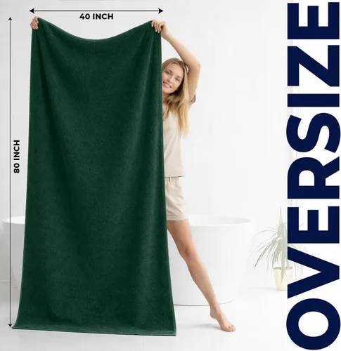 Miniatura 261 de DAN RIVER Paquete de 2 sábanas de baño de 35x70 pulgadas, sábanas de baño jumbo acanaladas para adultos, toallas grandes gruesas y absorbentes