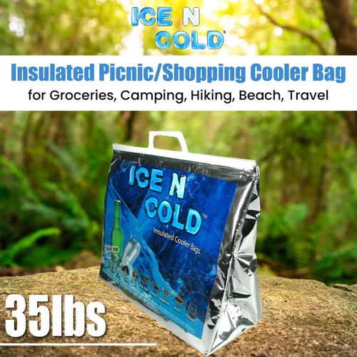 Miniatura 3 de ICE N COLD Bolsas de refrigeración aisladas para pícnic/compras (paquete de dos) para comestibles, camping, senderismo, playa, viajes, ligero