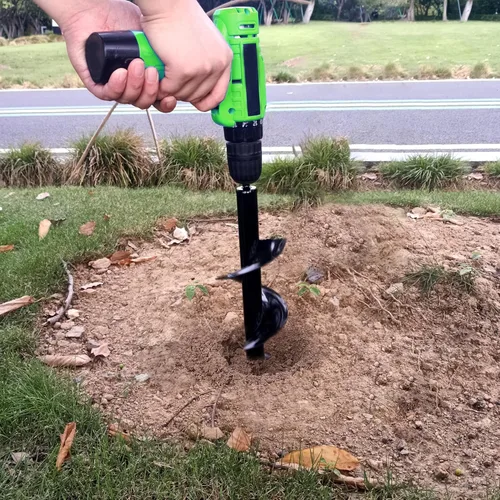 Miniatura 7 de Broca de Barrena para Plantar - Broca de Barrena en Espiral para Jardín de Servicio Pesado de 4"X12" - Herramienta Plantadora de Bulbos y Excavadora