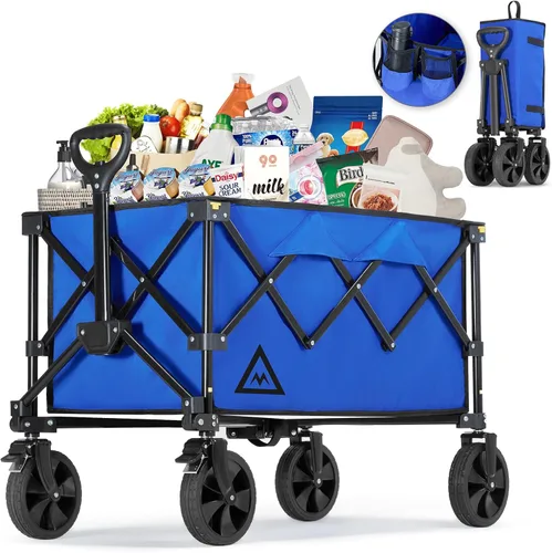 Miniatura 12 de Carro de Compras Plegable con Ruedas Grandes para Playa, Jardín, Exterior, Utilidad Todo Terreno, Carga Pesada, Carros de Compras Portátiles