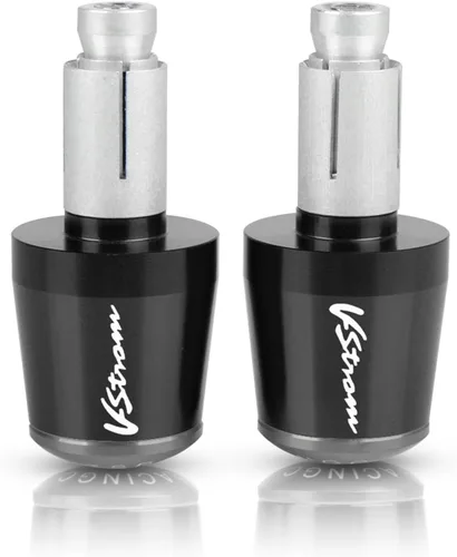 Motorcycle Handle Bar Ends 22MM Handlebar Grips Cap End Plug for Suzuki VSTROM 650 V-Strom 650 1000 1050/XT DL250 DL650 DL1000 (Color : Black-Gray)