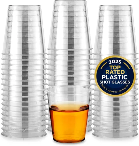 Stock Your Home 250 mini vasos de chupito de plástico (1.5 onzas) vasos desechables transparentes para chupitos de gelatina, degustación de vinos,