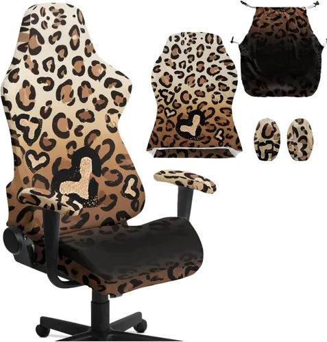 Miniatura 17 de Heart Gaming Chair Cover for Desk Chair Stretchy Armrest Covers Washable Ergonomic Office Seat Cover Dustproof Gaming Chairs Easy to Fit Home Office