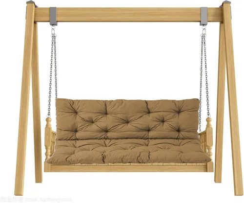 Miniatura 14 de Cojines de banco para interiores y exteriores, cojines de asiento de columpio de jardín de 2 o 3 asientos con respaldo, cojines de repuesto