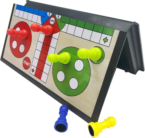 Miniatura 5 de KIDAMI Juego de mesa mini Ludo magnético de viaje, diseño plegable y ligero, regalo para niños y bebés (19.4 × 19.4 cm)