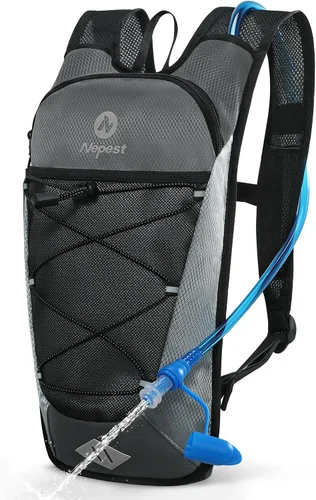 Miniatura 9 de Nepest Mochila de hidratación con bolsa de agua de 2 L para ciclismo, mochila de agua para senderismo, correr, mochila de hidratación ligera 2L