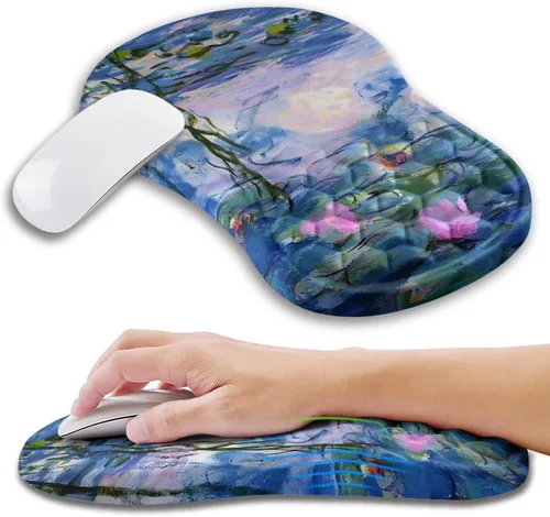 Miniatura 28 de Alfombrilla ergonómica para mouse con soporte de muñeca con espuma viscoelástica, almohadilla de masaje para aliviar el dolor del túnel carpiano