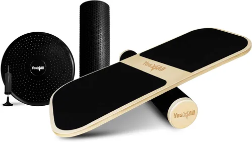 Miniatura 8 de Yes4All Tabla de Equilibrio Entrenador Deportivo, Tabla de Entrenador de Surf con Topes Ajustables, Mejora la Fuerza del Core y el Control del A.