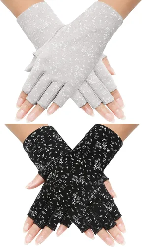 Miniatura 14 de Maxdot Guantes sin dedos para mujer, con protección solar, guantes de conducción de verano, antideslizantes, con protección UV, para exteriores