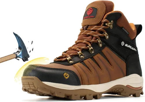 Miniatura 9 de SUREWAY Men's 6" Waterproof Work Boots - Soft Toe,Leather Lace Up,EH Rated, Slip Resistant Outsole for Construction, Roofing & Hunting Work Boots
