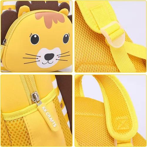 Miniatura 6 de Mochila impermeable para niños de 2 a 5 años para el jardín de niños mochila 3D de lindos dibujos animados de neopreno mochila de animales para niños