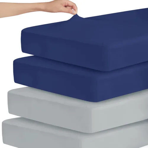 Miniatura 7 de Sábanas ajustadas elásticas para cuna para niños y niñas, paquete de 2 - Sábanas ajustadas para cuna neutrales para cuna estándar y cama para niños