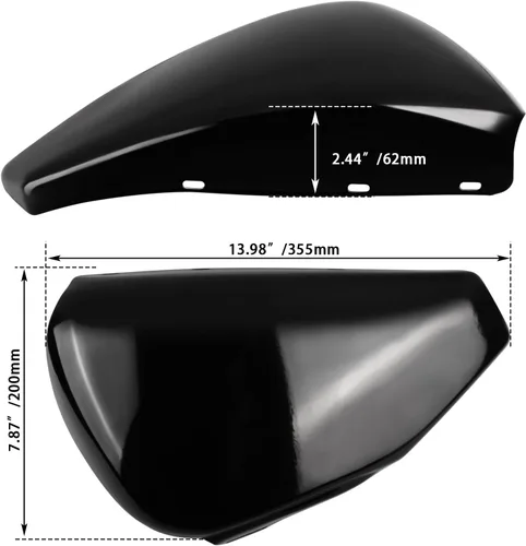 Miniatura 8 de Tapa de batería izquierda para Harley Davidson Sportster XL modelos 2004-2013 XL1200 XL883, negro