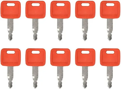 10 piezas de llaves de encendido H800 para excavadora John Deere Case Bulldozer Fiat Hitachi New Holland AT194969 AT147803 4286465, Naranja