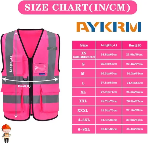 Miniatura 2 de A-SAFETY Chaleco de Seguridad Reflejante de Alta Visibilidad con Logo Personalizado (XS-8XL)