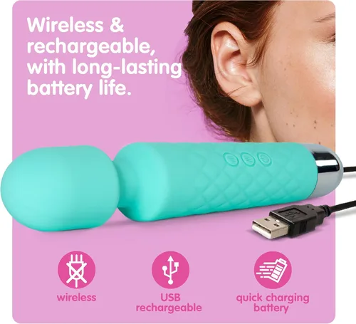Miniatura 5 de Barra masajeadora Six Nine personal, recargable, inalámbrica, con 20 patrones de vibración, 8 velocidades, incluye bolsa de viaje