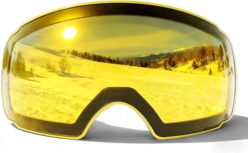 Miniatura 10 de Innerking Gafas de esquí intercambiables, gafas de nieve con lente magnética, gafas de snowboard antivaho OTG para mujeres, hombres, adultos