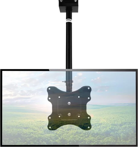 Pyle Soporte de techo para TV de altura ajustable – Soporte de montaje universal VESA vertical giratorio e inclinable, soportes de 14 a 42 pulgadas