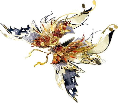 Miniatura 9 de Microworld Rompecabezas de metal 3D, 6 estilos de deseos de mariposa, kit de modelo de metal, bendición familiar, símbolo de la suerte, colección