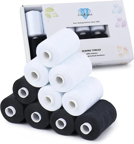 Miniatura 8 de Simthread Hilo de coser multiusos, 24 carretes, hilo de poliéster de 1000 yardas para coser, prácticos hilos de coser de poliéster para máquina
