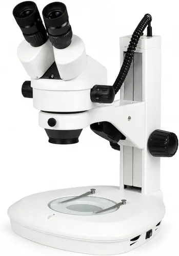 Microscopio estéreo con zoom binocular VS-2EZ, ocular de campo ancho 10x, rango de zoom de 0.7X—4.5X, rango de aumento de 3.5X—90x, lente auxiliar