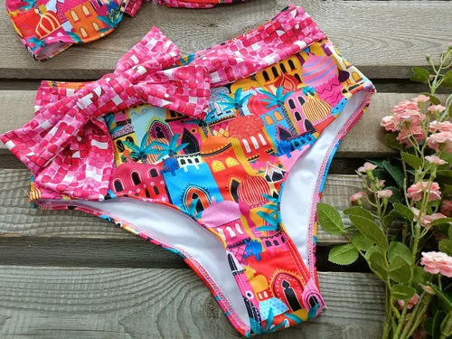 Miniatura 8 de SPORLIKE Traje de baño de cintura alta para mujer con tirantes de volantes