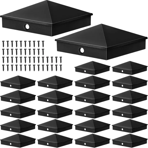 Miniatura 16 de Cubiertas de poste de aluminio Dunzy Tapas de poste de valla de pirámide para manga nominal con tornillos para buzón de correo al aire libre
