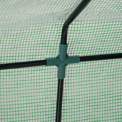 Miniatura 9 de Outsunny Invernadero portátil de 6' x 3' x 3', invernadero de jardín con 2 cubiertas de PE/plástico, marco de acero y 2 ventanas enrollables, verde