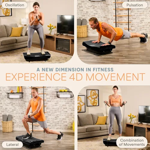 Miniatura 4 de Lifepro 4D Vibration Plate Exercise Machine — Triple Motor, 7 Presets, 60 Speeds Rumblex Plus/Pro Vibrating Platform with Wrist Remote — Whole Body