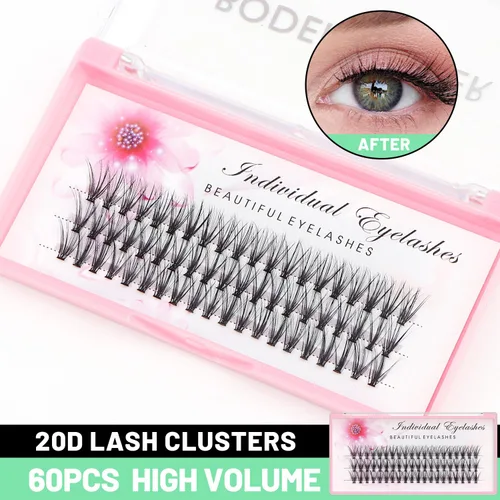 Miniatura 2 de 20 pestañas falsas postizas individuales, largo natural, hechas a mano, 12 mm