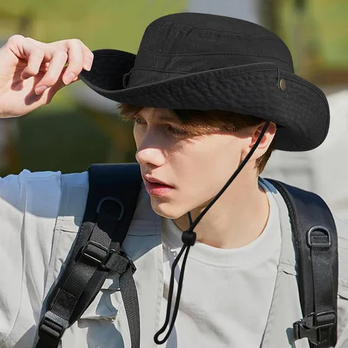 Miniatura 6 de Croogo Sombrero de ala ancha Bonnie de verano, sombrero de sol para pesca, estilo vaquero, sombrero de pescador, safari al aire libre, caza