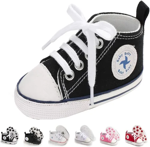 Zapatos de lona para bebés recién nacidos, suela suave, para los primeros pasos, zapatos planos para niños pequeños, zapatos de mezclilla unisex