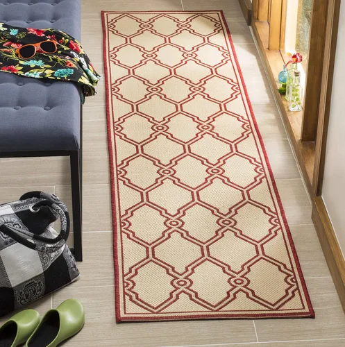 Miniatura 12 de SAFAVIEH Alfombra lavable para exteriores Linden Collection - 8 x 10 pies, crema y azul, no desprende pelusa y fácil de limpiar, ideal para patio