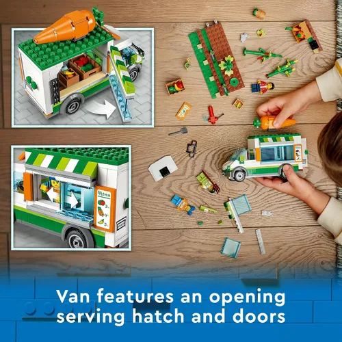 Miniatura 4 de LEGO City Van del Mercado de Granjeros 60345 - Juego de juguetes de construcción para niños, niñas y niños a partir de 5 años; Tienda de granja