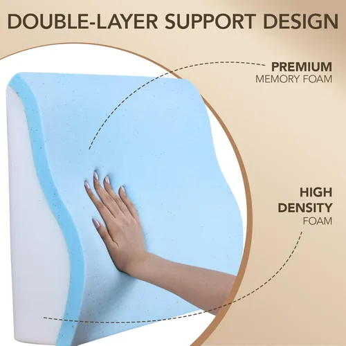 Miniatura 3 de SofGlowly Almohada de apoyo lumbar para reclinable, cojín grande de espuma viscoelástica para respaldo de sofá y silla de juegos, almohada