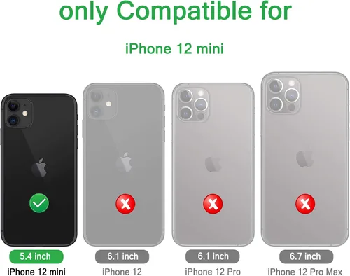 Miniatura 6 de Funda para iPhone 12 Mini con funda de clip para cinturón y 2 protectores de pantalla, funda de protección completa resistente de grado militar a