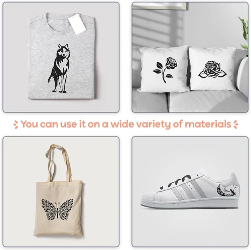 Miniatura 5 de iVyne, Rollo de vinilo de transferencia de calor, láminas de vinilo termotransferibles para Cricut, vinilo de prensa de calor para camisetas, gorras