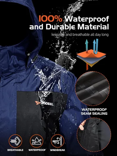 Miniatura 3 de Rodeel Traje impermeable para pesca para hombres (conjunto de chaqueta y pantalón de lluvia)