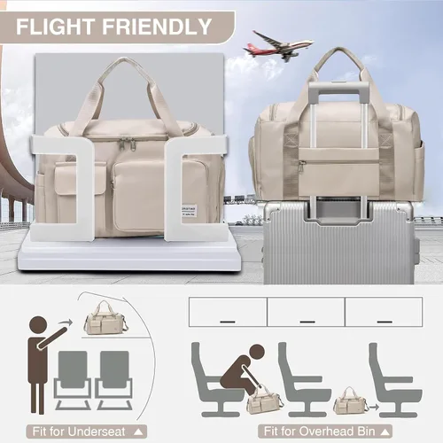 Miniatura 189 de Pequeña bolsa de gimnasio para mujer, bolsa de viaje con compartimento para zapatos
