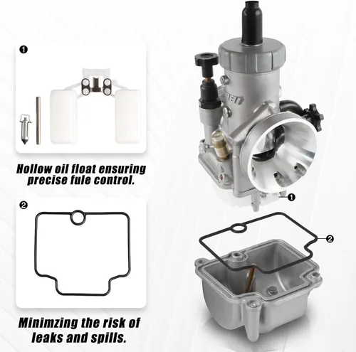 Miniatura 6 de NIBBI Carburador PE22mm para motor de motocicleta con brida de 110cc-130cc Carburador con jets de carburador para Dirt Bike Mini Bike Apollo TaoTao