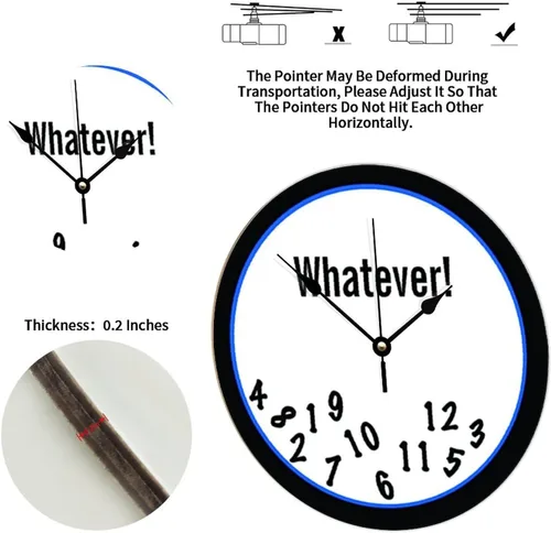 Miniatura 2 de ArogGeld Whatever Funny - Reloj de pared personalizado de 10 pulgadas, redondo de madera vintage, funciona con pilas, grande, silencioso, Lo que sea