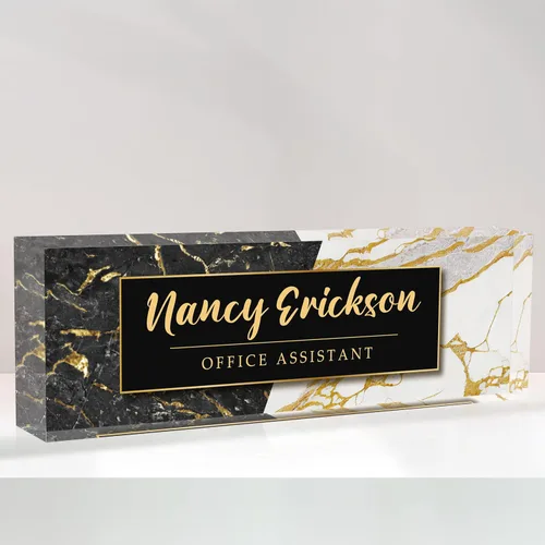 Miniatura 25 de Placa de nombre de escritorio personalizada, placas de identificación acrílicas personalizadas para escritorio, accesorio de oficina para mujeres