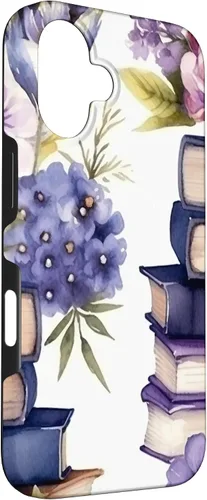 Miniatura 3 de Book Lover Purple Flower Case for iPhone 16