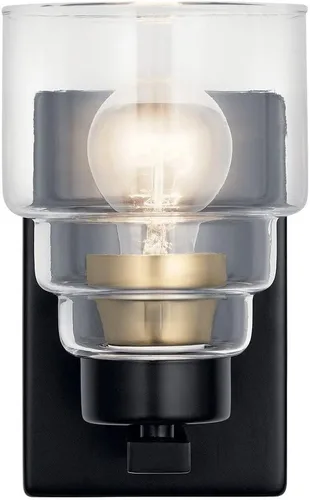 Miniatura 8 de Kichler Vionnet - Aplique de pared con 1 luz de 8.5 pulgadas con cristal transparente, color negro