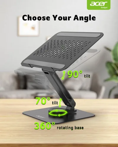 Miniatura 3 de acer Soporte para Laptop para Escritorio - con Base Giratoria de 360°, Elevador Giratorio para Laptop para Escritorio, Soporte Ajustable