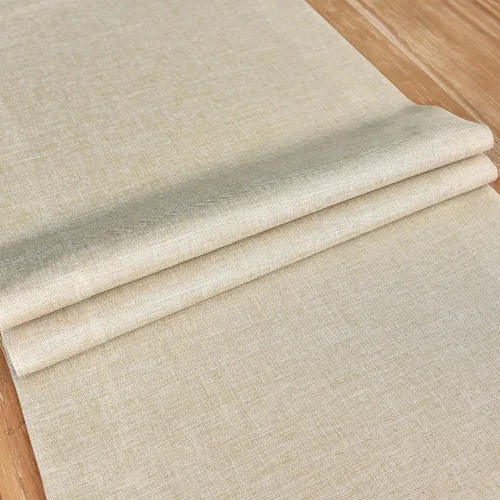 Miniatura 5 de NEWISHER Camino de mesa rústico de granja, color beige sólido, camino de mesa rectangular de lino sintético para uso diario, cocina, comedor, mesa