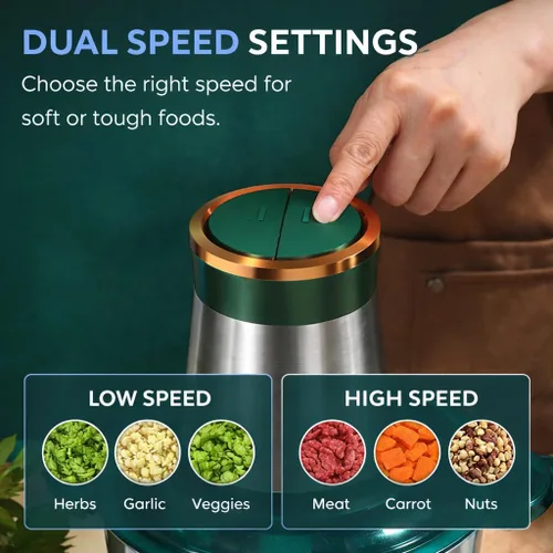 Miniatura 6 de Procesadores de alimentos eléctrico picador de alimentos con picador de carne y picador de verduras con potente motor de cobre, incluye